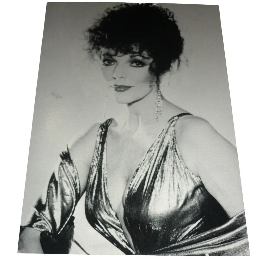 Joan Collins Midnight Movies Vintage 1980s Glamour Greeting Card 5x7 B&W 90NV610